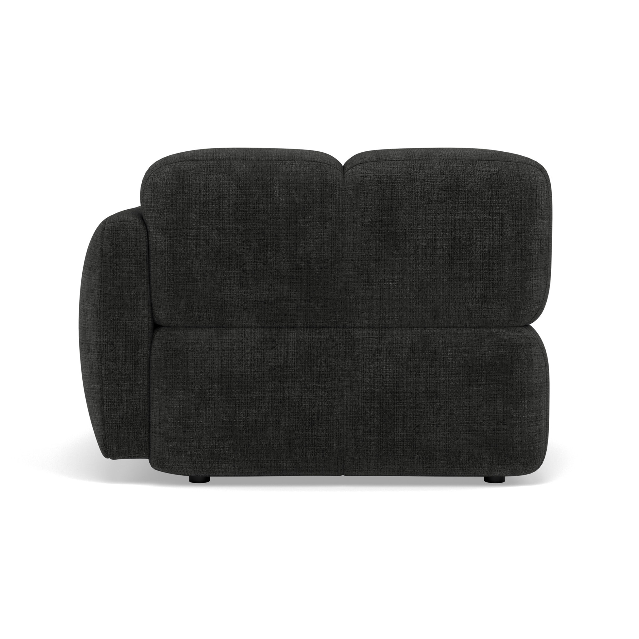 Grace - module d'assise droit en velours texturé - Gris Anthracite