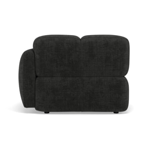 Grace - module d'assise droit en velours texturé - Gris Anthracite