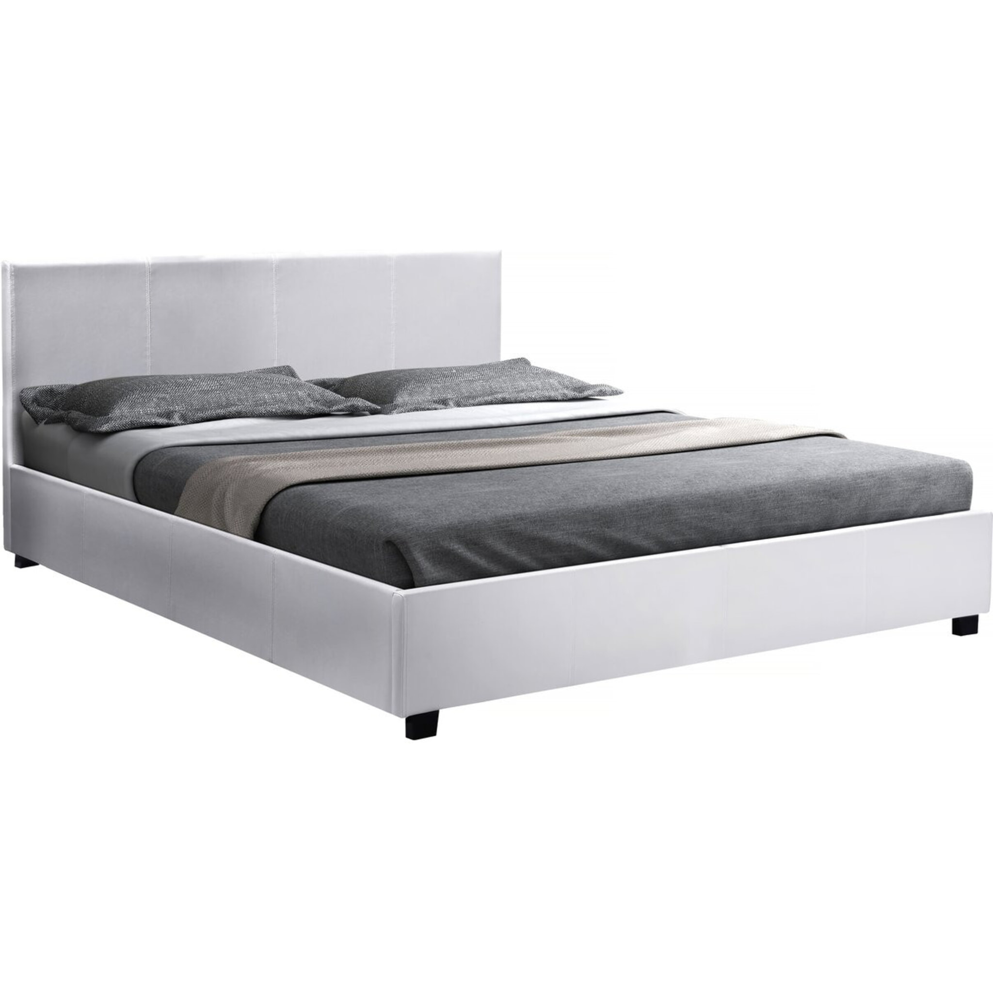 Lit double avec coffre "Carla" - 140 x 190 cm - Blanc