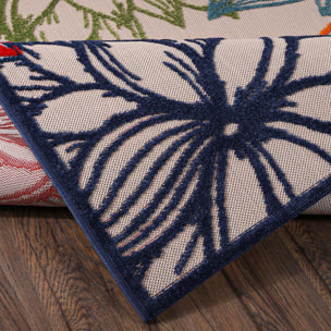 Tapis extérieur tissé kilim rond TUGE