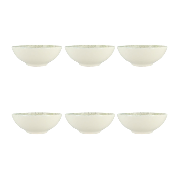 Lot de 6 coupelles en porcelaine verte 14cm NATURA