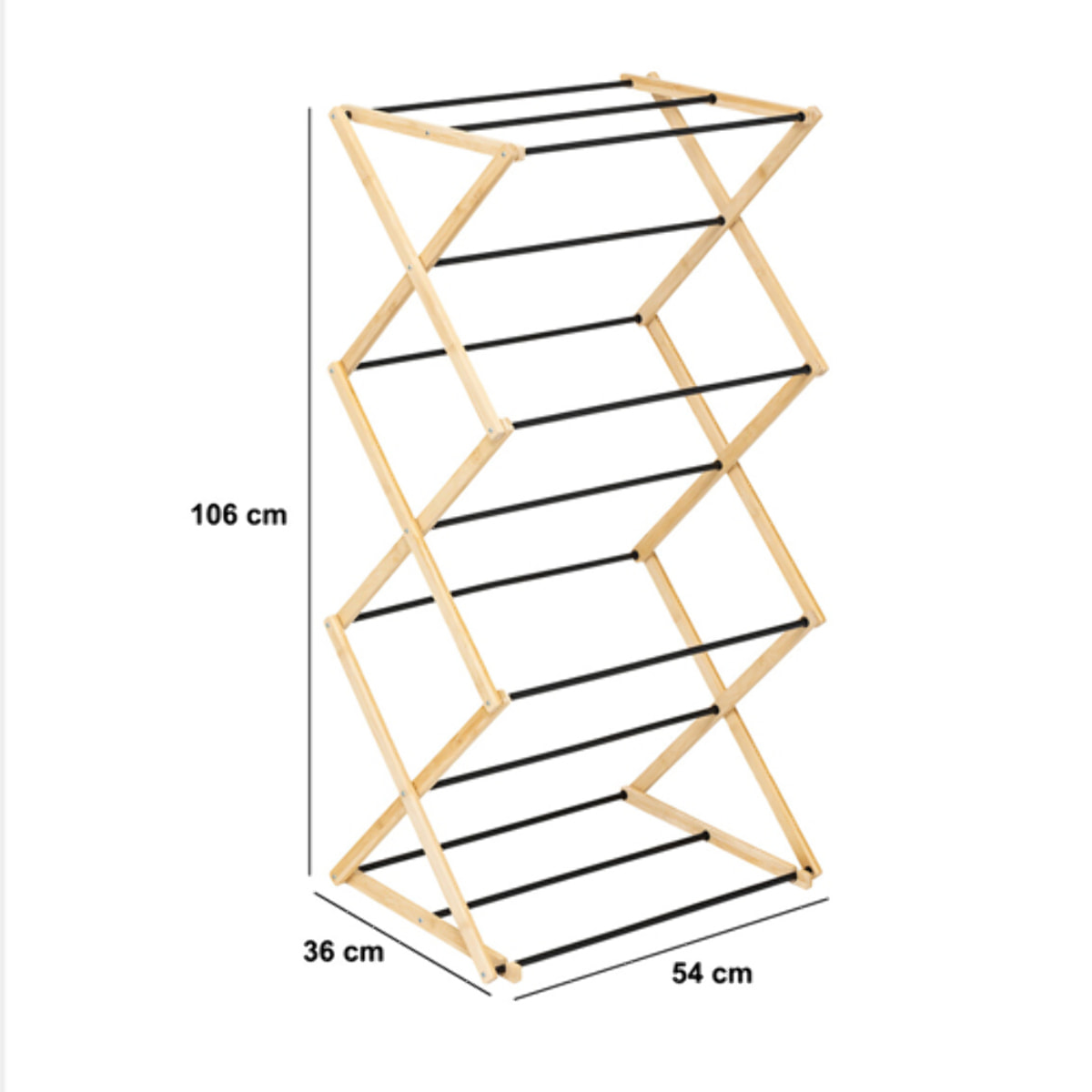 Étendoir à linge accordéon pliant 106x56cm