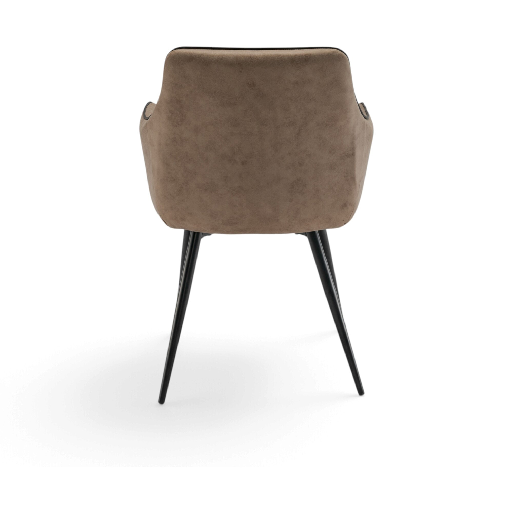 Set di 2 poltroncine LEON in similpelle cammello e gambe nere