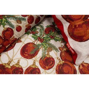 CENTROTAVOLA NATALIZIO JACQUARD DISEGNO PALLINE