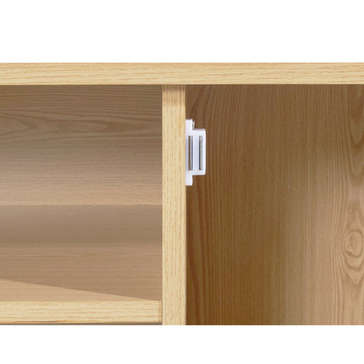 Nagato - meuble tv - cannage et effet bois - 2 portes et 2 niches -180 cm - Bois / Noir