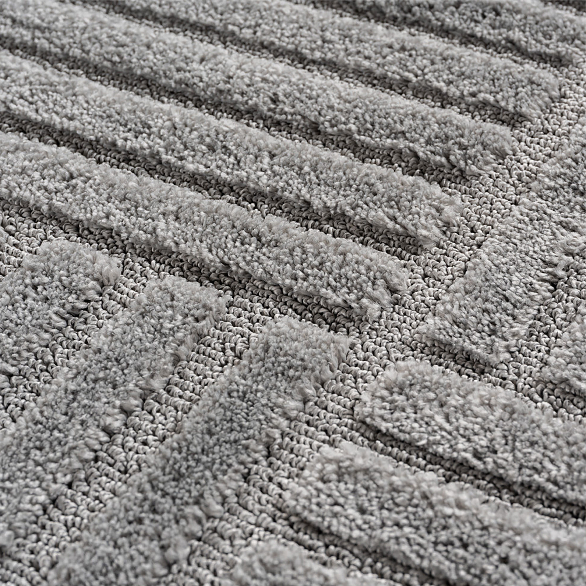 TURIN - Tapis moderne à motif graphique en relief gris