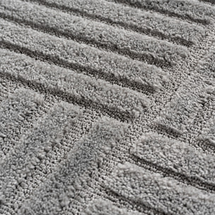 TURIN - Tapis moderne à motif graphique en relief gris
