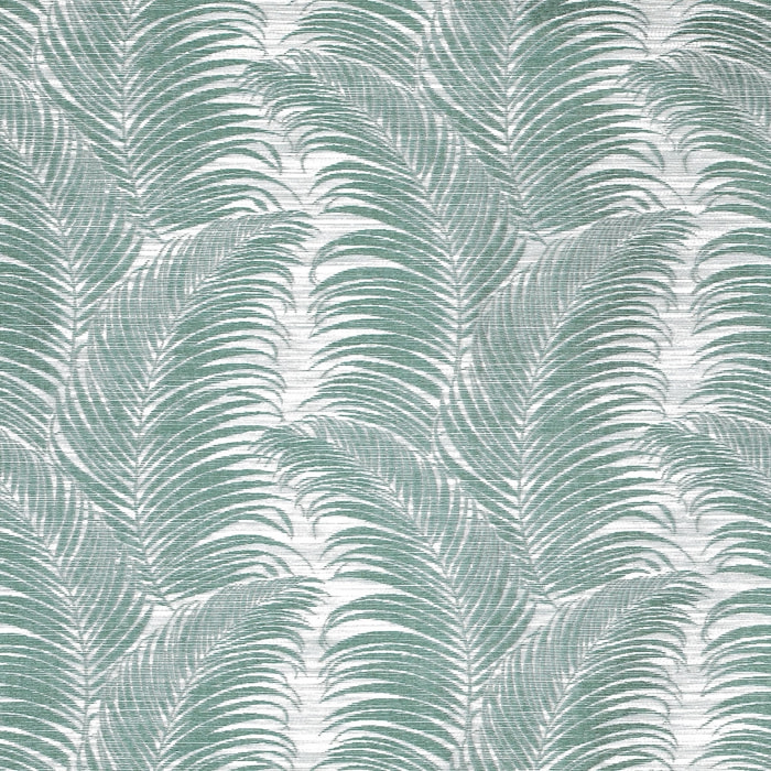 Tissu imprimé aux motifs de palmes - Bleu