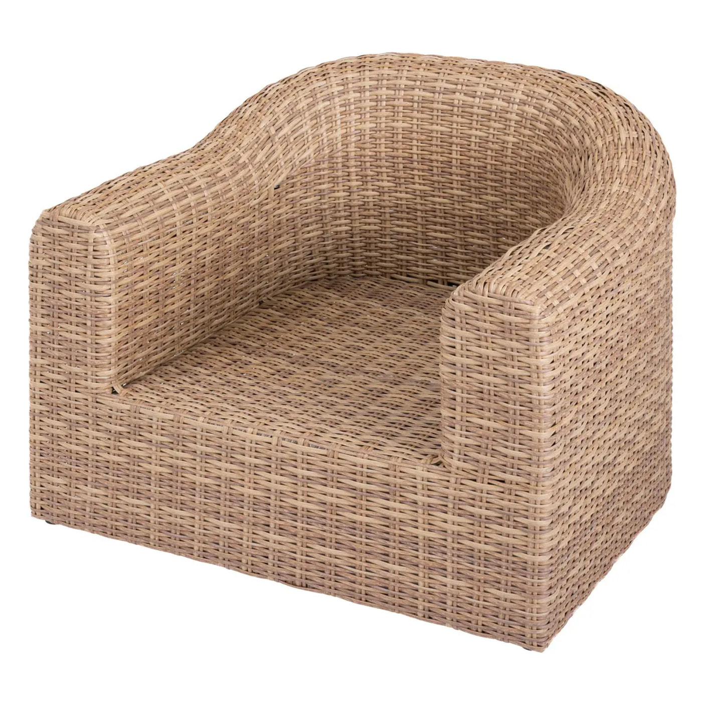 Fauteuil de salon de jardin "Mooréa" savana aluminium traité époxy en résine tressée