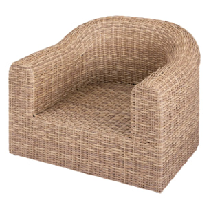 Fauteuil de salon de jardin "Mooréa" savana aluminium traité époxy en résine tressée
