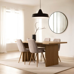 Table à manger Norfolk -tableau en tôle naturelle de chêne-couleur chêne 180 x 76 x 90 cm