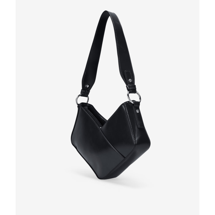 Bolso pequeño de hombro negro brillante