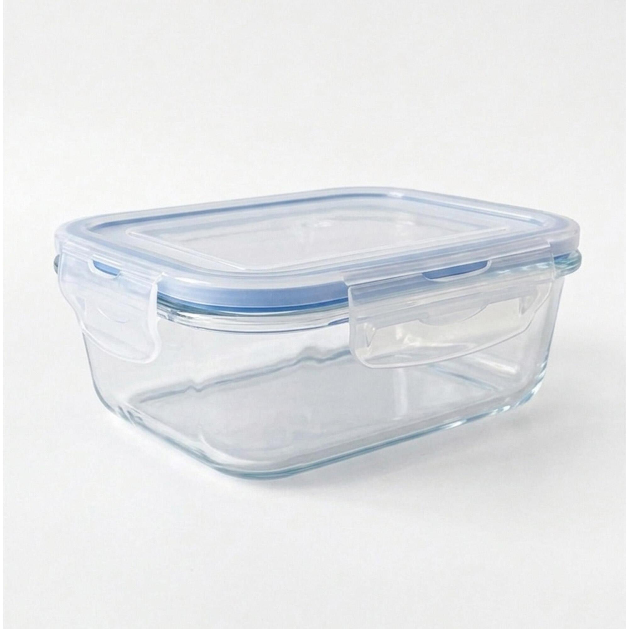 Recipiente para alimentos hermético rectangular en vidrio de borosilicato