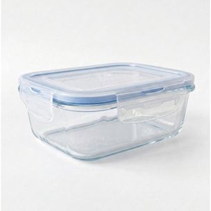 Recipiente para alimentos hermético rectangular en vidrio de borosilicato