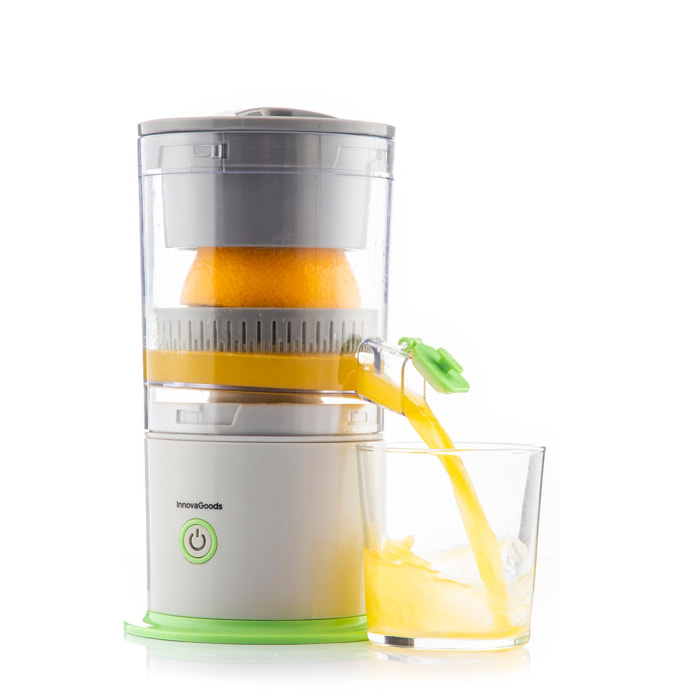Innovagoods - Spremiagrumi Ricaricabile Automatico Juisso - grigio e verde - 15,5 x 24,2 x 13 cm