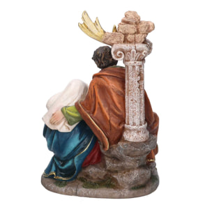 Nativita' in resina con colonna cm15x11h23