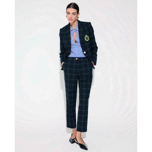 Pantaloni Barcellona aderenti con motivo scozzese