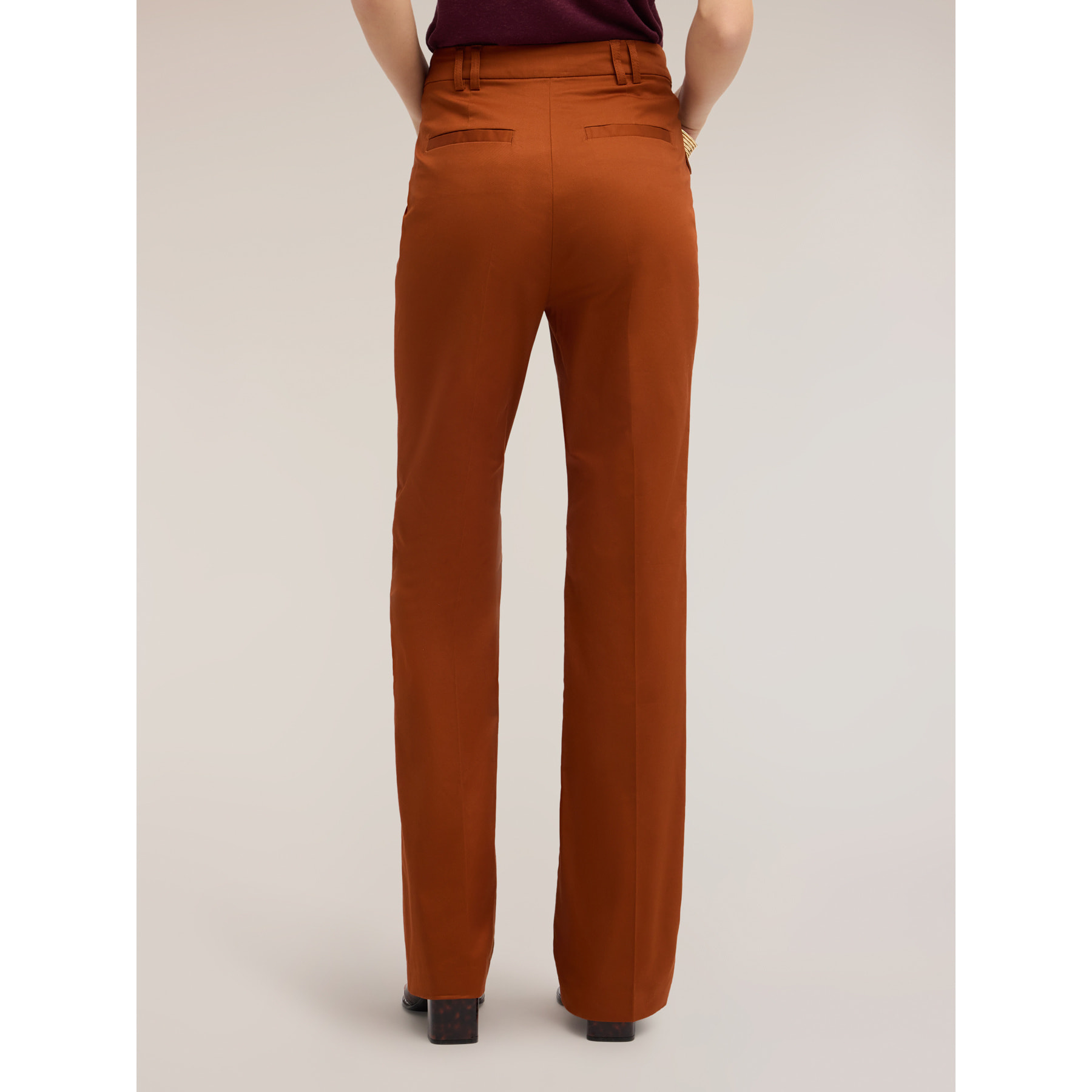 Motivi - Pantalones flare con bolsillos - Naranja sol