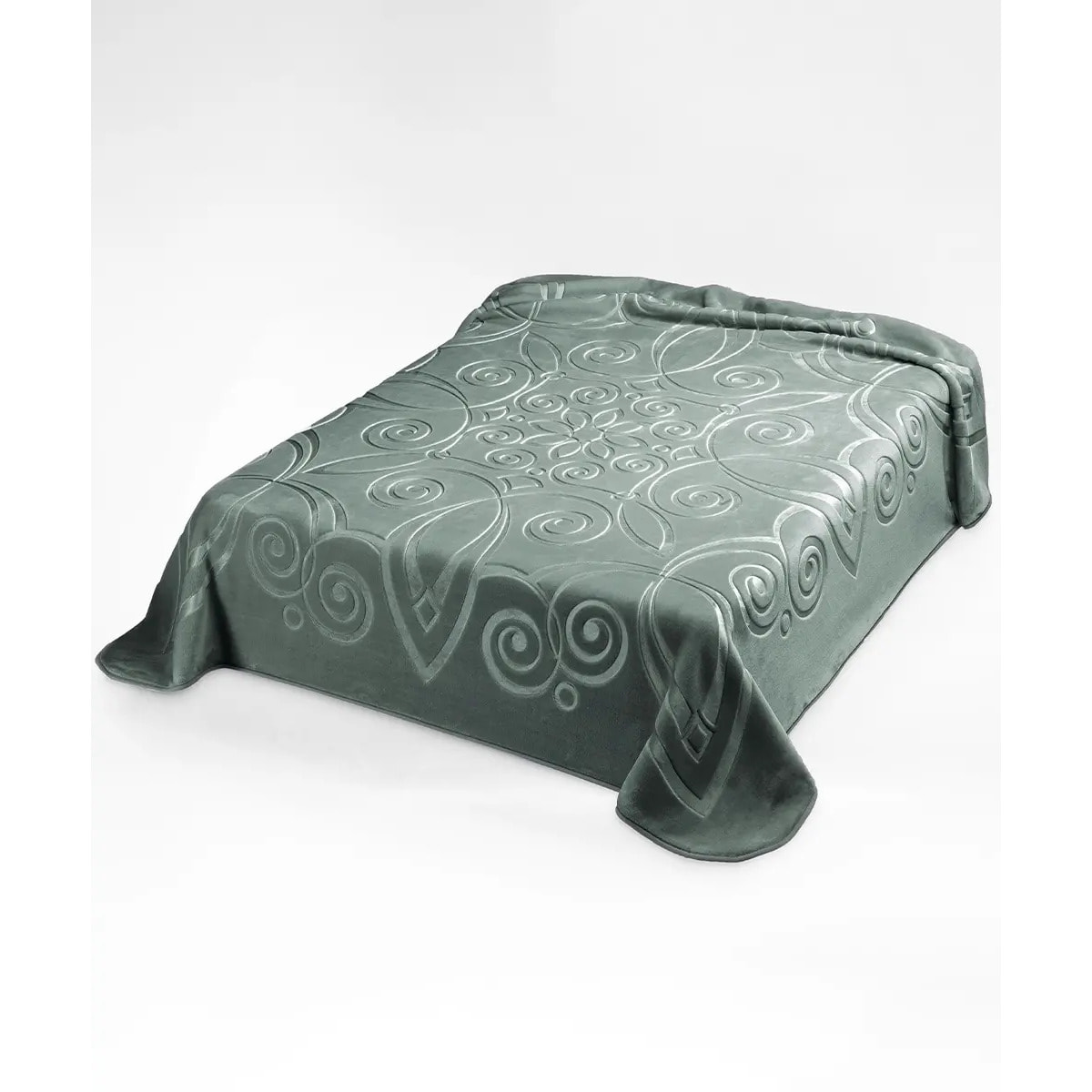 Coperta Plaid Verde Laguna in tinta unita con morbido pile di poliestere