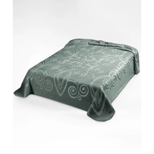 Coperta Plaid Verde Laguna in tinta unita con morbido pile di poliestere