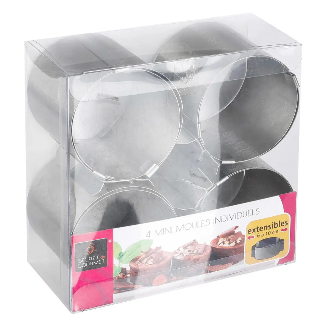 4 petits moules extensibles inox