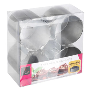 4 petits moules extensibles inox