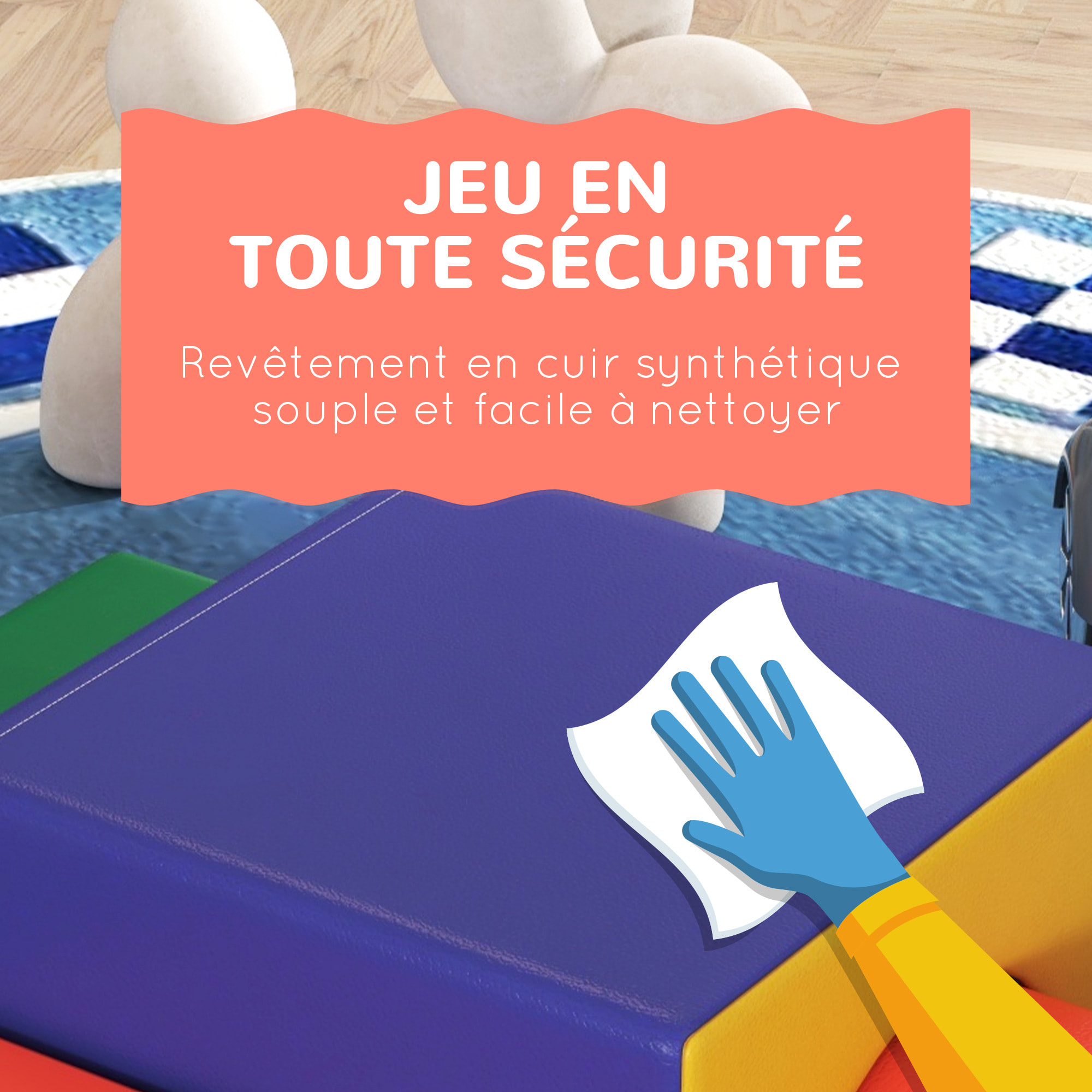 4 blocs de construction en mousse XL - modules de motricité - multicolore