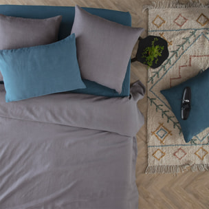 Housse de couette "Linah" - gris - lin lavé 260x240 cm