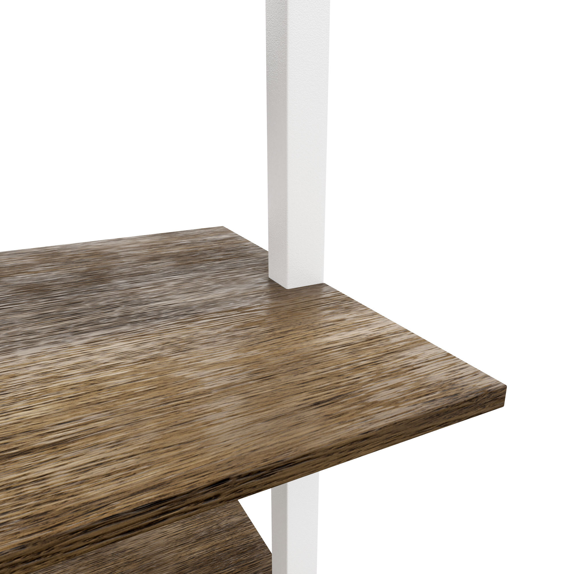 Komo - Scaffale Libreria a Muro 60x185x30 cm 5 Ripiani in Legno Oak Struttura in Metallo Bianco