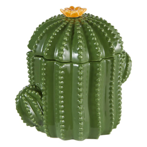 Boîte déco "Yuca" céramique vert 16xH15,5x11cm