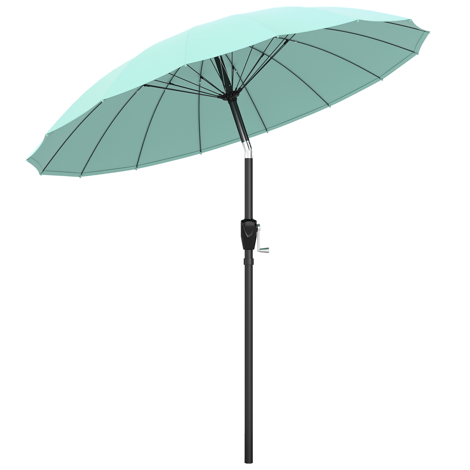 Parasol de jardin inclinable manivelle haute densité anti-UV 30+ turquoise