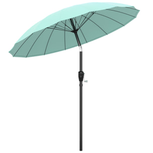 Parasol de jardin inclinable manivelle haute densité anti-UV 30+ turquoise