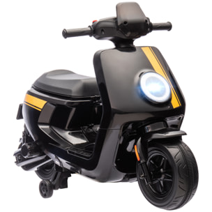 Scooter électrique enfant - moto enfant 6V 25W 2 vitesses 1,5-3 Km/h - effets sonores lumineux - noir