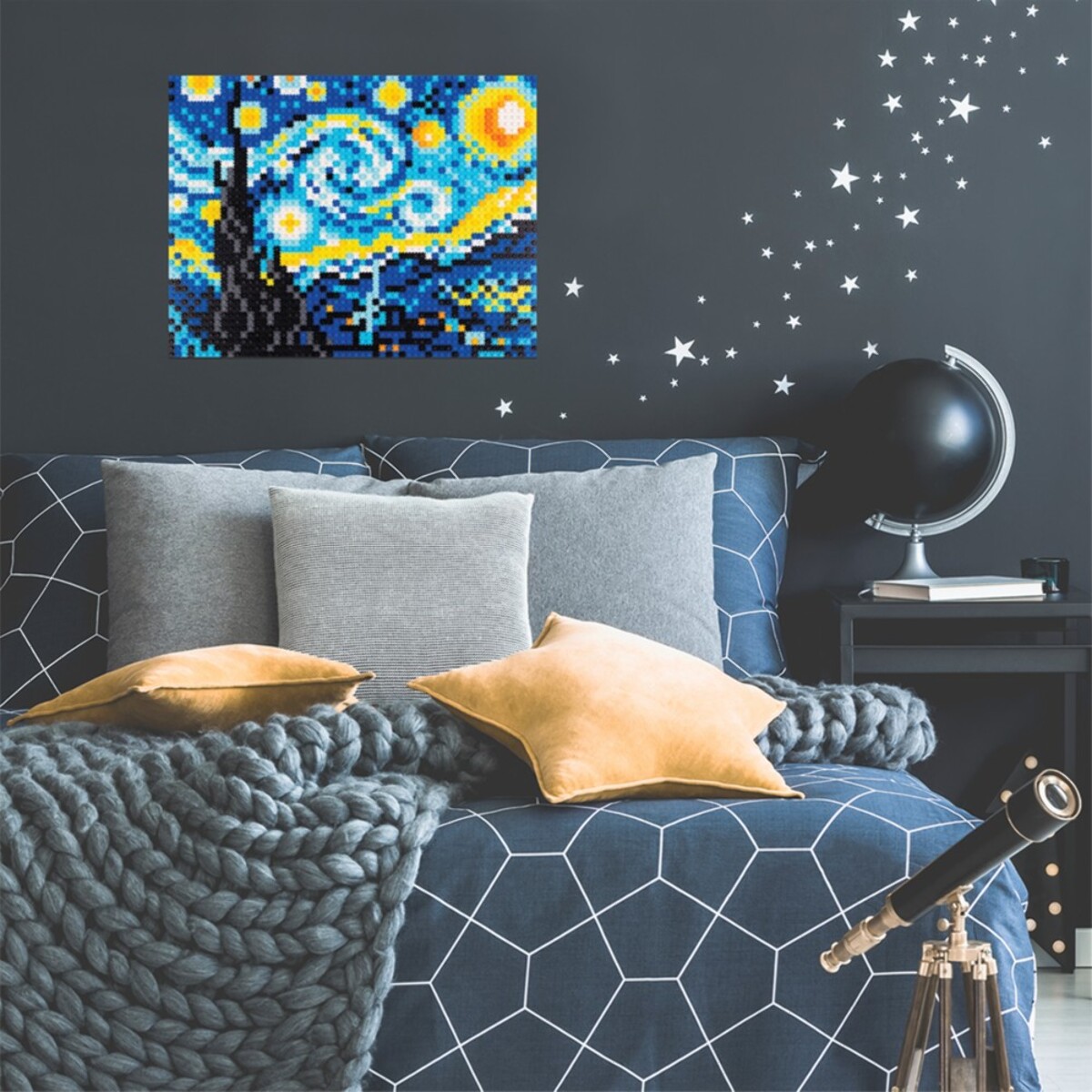 PIX BRIX PIXEL ART MOSAICO NOCHE ESTRELLADA VAN GOGH 2480 PIEZAS