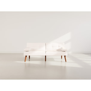 Philae - Canapé convertible clic-clac 2 places - en simili - Blanc