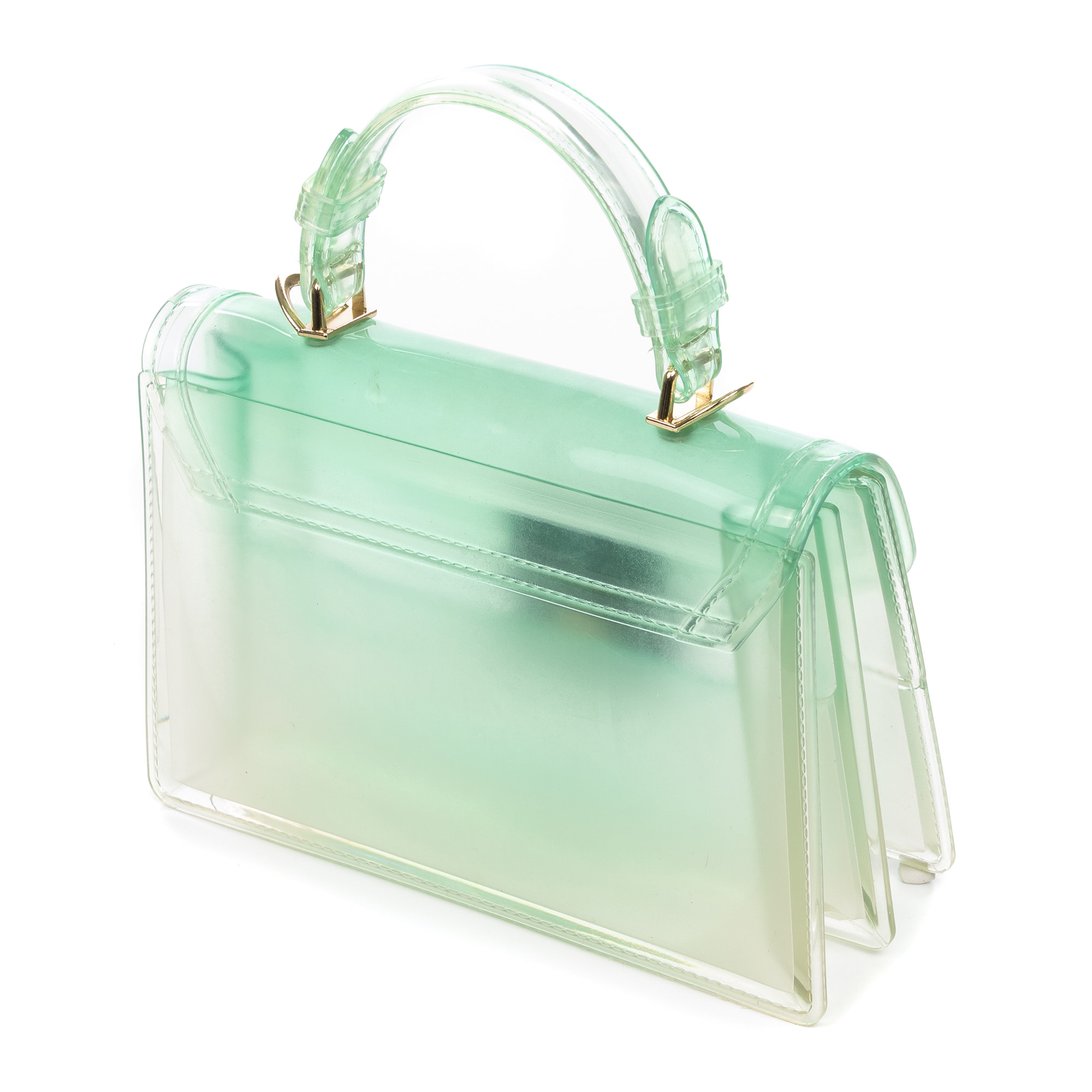 Zapponeta bolso tote mini, de PVC transparente con degradado.