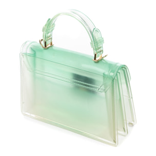 Zapponeta bolso tote mini, de PVC transparente con degradado.