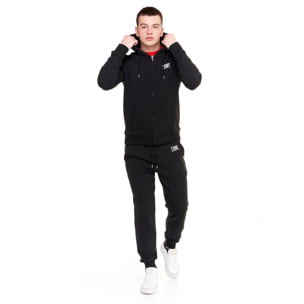 Felpa da uomo con cappuccio e zip non felpata Leone Basic