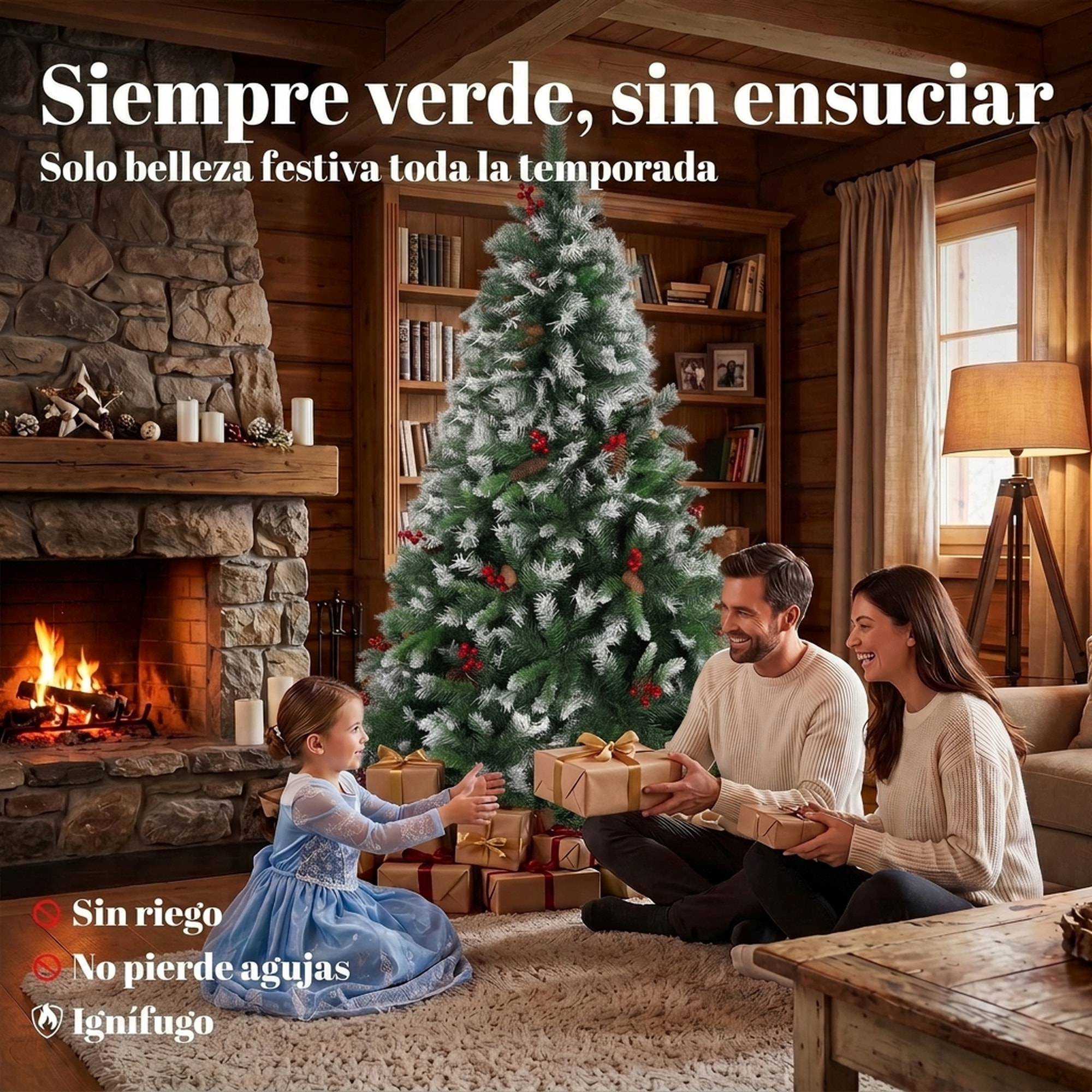 HOMCOM Árbol de Navidad 180 cm, Árbol de Navidad Artificial Nevado con 840 Ramas, Bayas Rojas, Piñas, Base de Acero Plegable, Montaje Rápido, Decoración Navideña para Salón, Interior, Verde