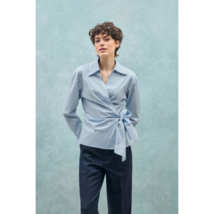 Camicia blu a doppio petto Meggan con dettagli Polo Club