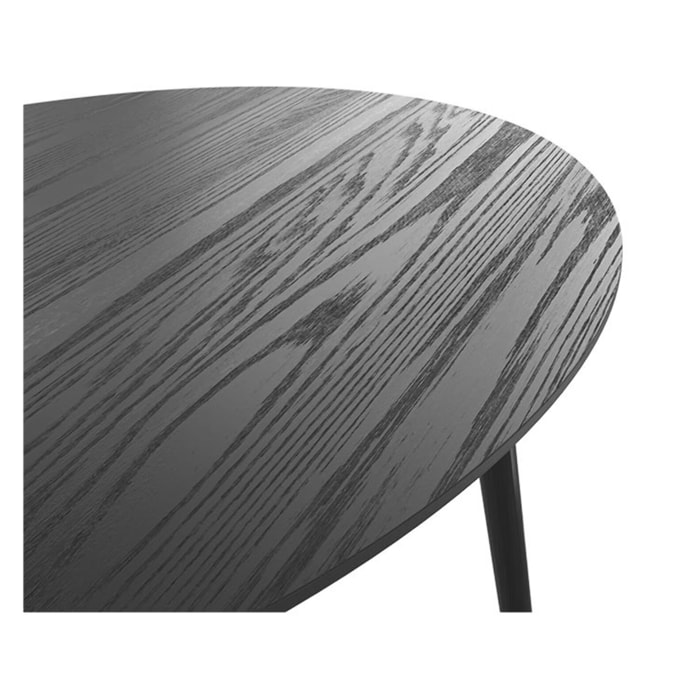 Table ovale 6 personnes en bois noir 150 cm - Eddy