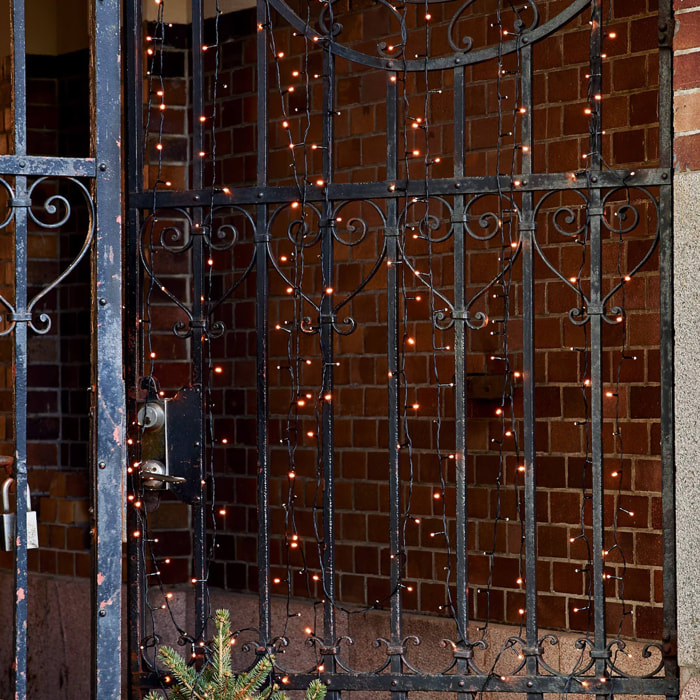 guirnalda con 200 luces led blancas cálidas con 8 funciones y temporizador