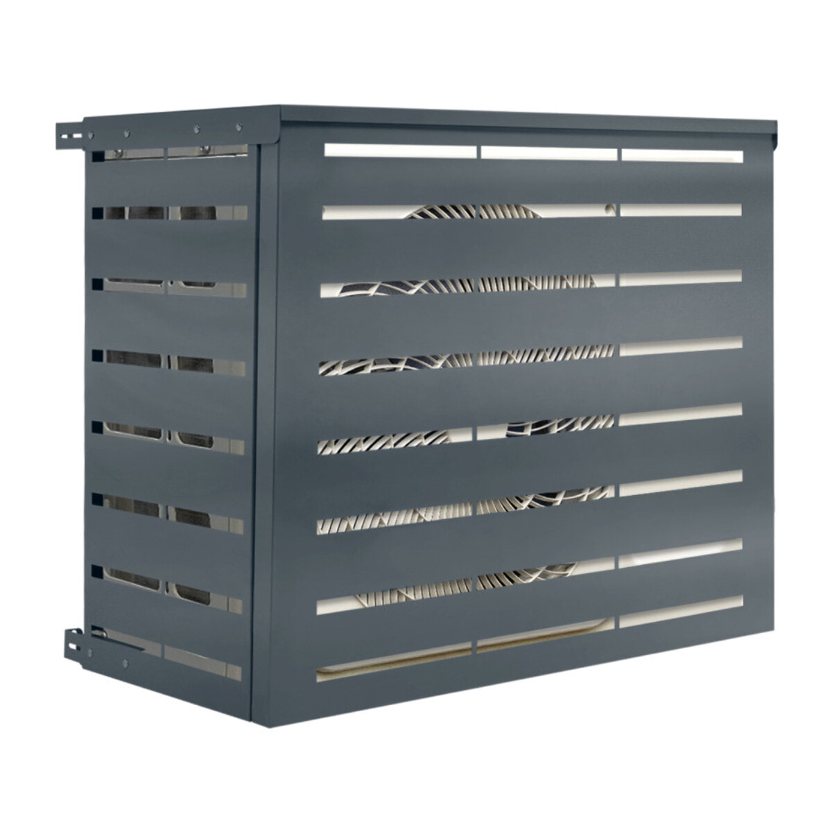 Cache clim extérieur en métal gris