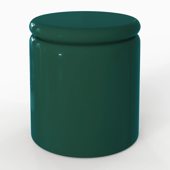 Table d'appoint laquée vert canard en MDF, D40 cm - Oscar