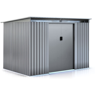 Abri de jardin métal toit plat "Texas" - 4,72 m² - Gris