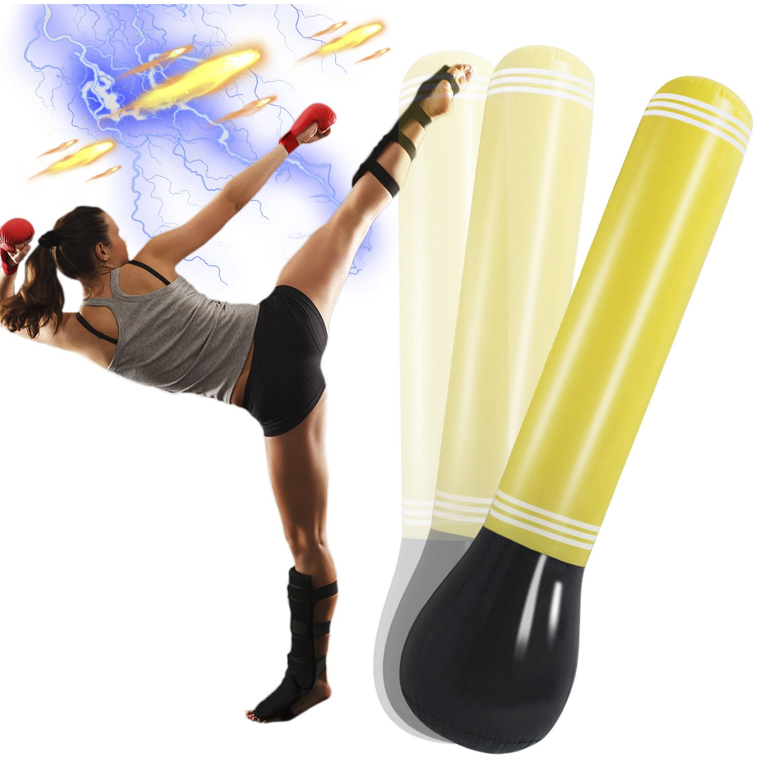 Punching ball hinchable, practica karate, boxeo. 160cm. Color aleatorio, incluye 1 unidad.