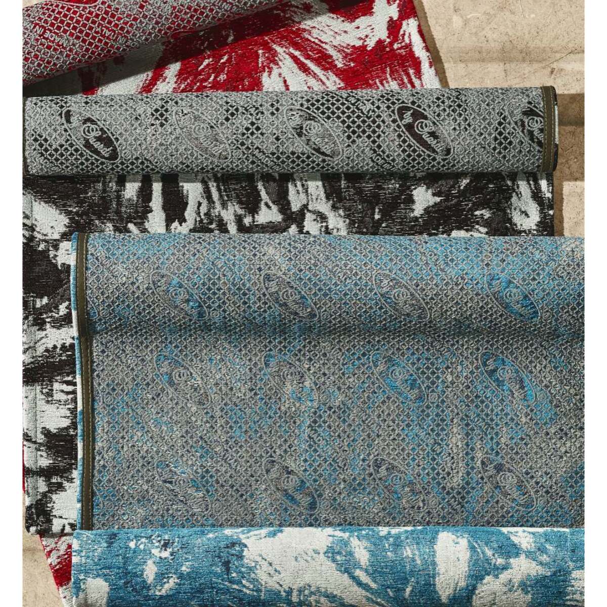 Tappeto Arredo Disegno Fiori Jeans