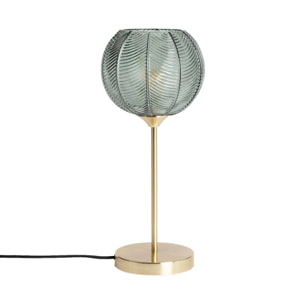 Lampe à poser métal et verre effet cristal Basile vert Ø 20cm