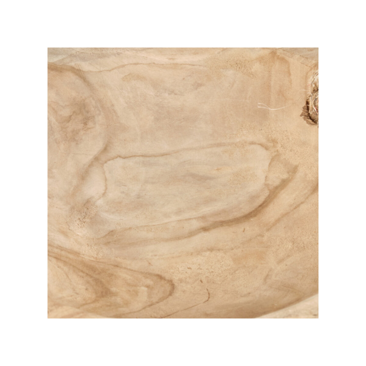 Corbeille 27 cm en bois massif de teck avec 2 anses en corde - AGADIR