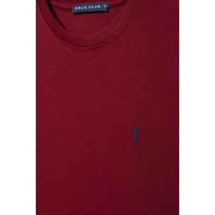 Maglietta basic granata a maniche lunghe con logo Rigby Go